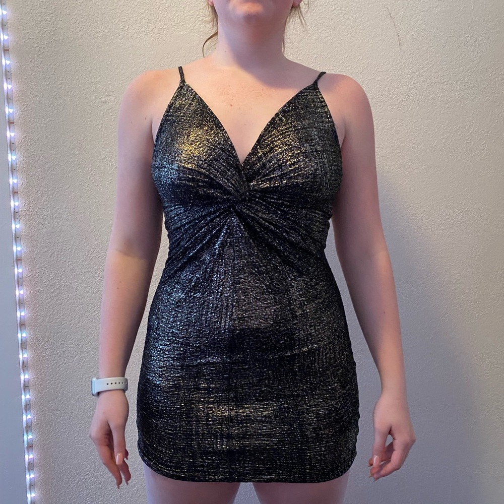 ASTR shimmer mini dress